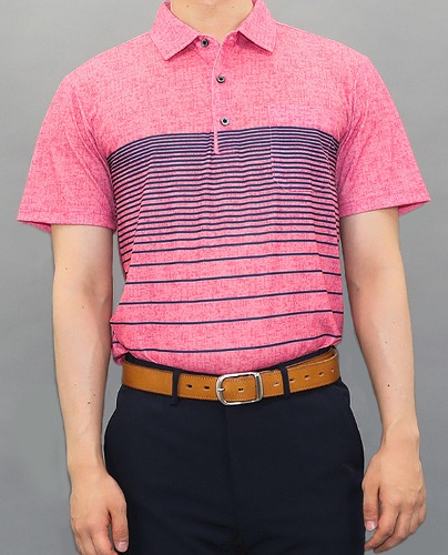 두번째청춘,주인부드럽고 자극없는 원단으로 편안한 골프웨어겸용 반팔 카라 셔츠D(핑크)